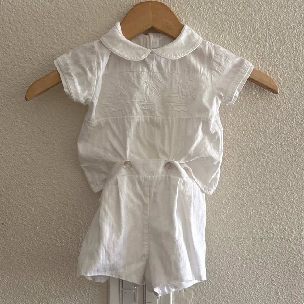 Patsy Aiken Two Piece Embroidered Boat Set - Picture 1 of 3